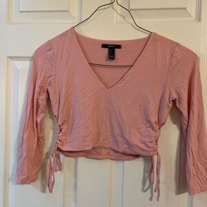 Forever 21 Pink V-Neck Women's Top